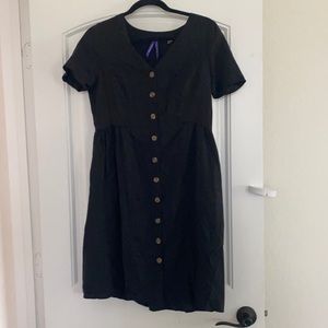 Black button down maternity dress